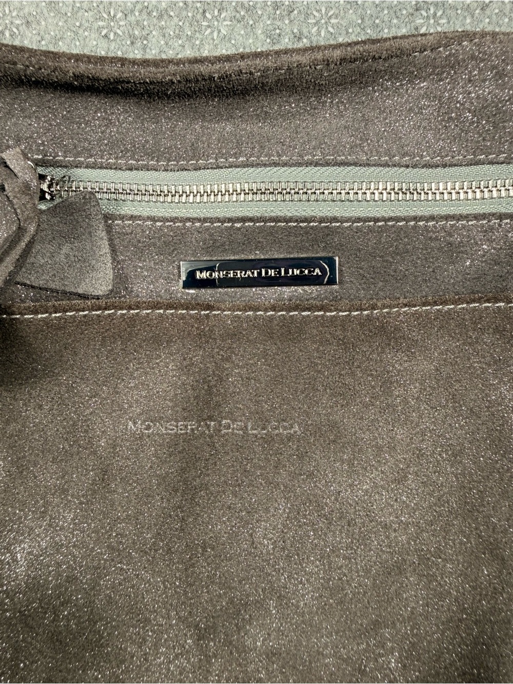 MONSERRAT DE LUCCA Suede Tote - Gray Sparkly